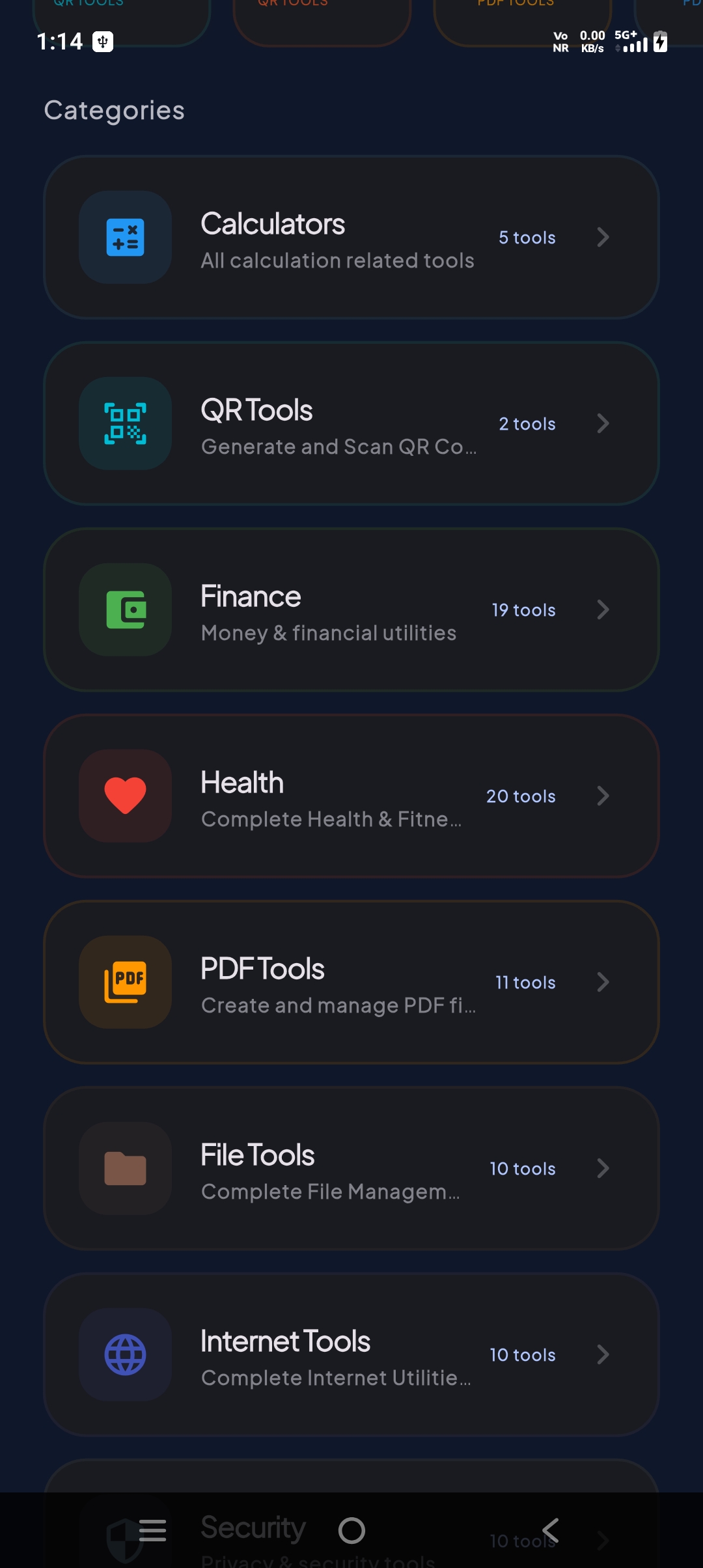 Diverse Tool Categories Navigation Hub